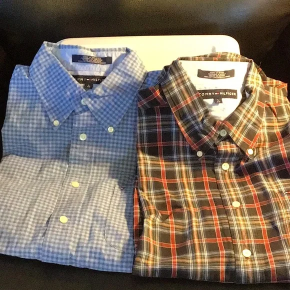 2 Mens Tommy Hilfiger long sleeve shirts - Picture 2 of 7
